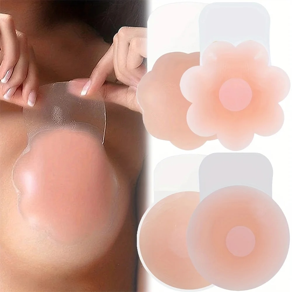 Push Up Bra Padded - 1Pairs Silicone Nipple Cover Lift Up