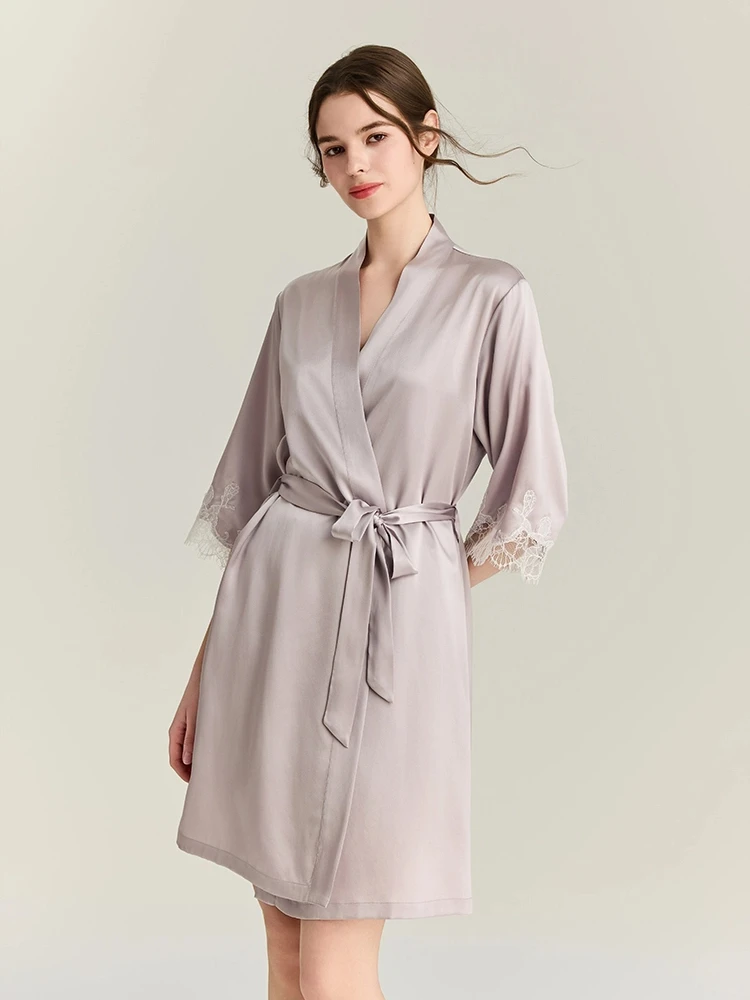Robe Silk Women - 22MM 100% Mulberry Silk Robe Gown