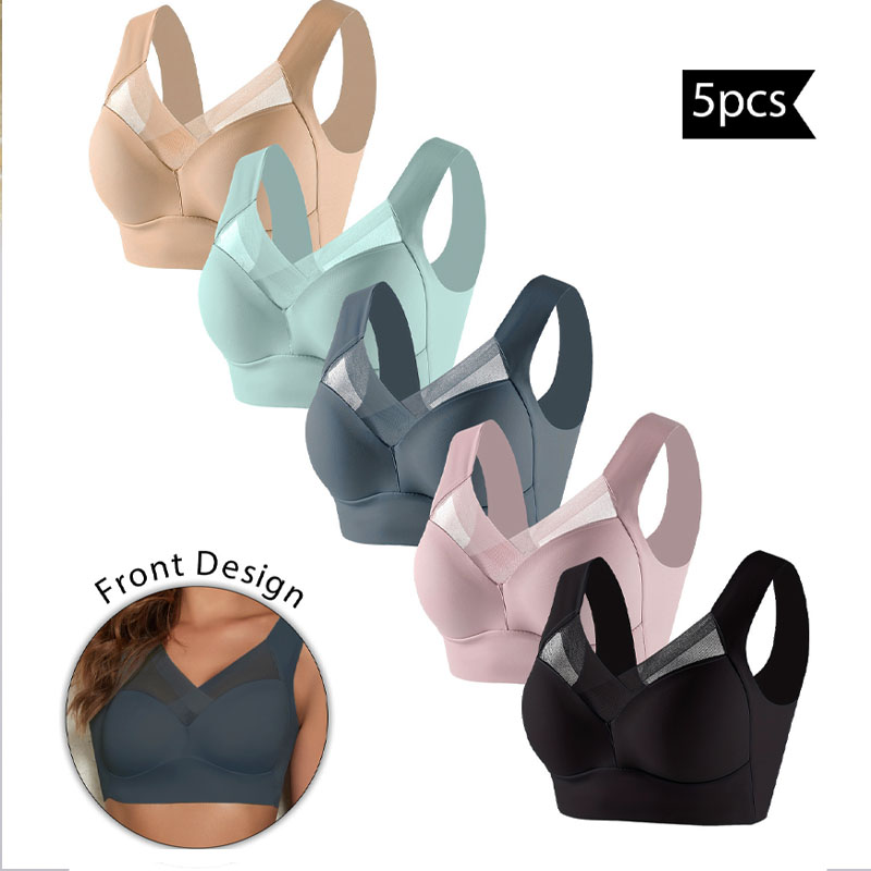 Bralette Wireless Soft - 5PCS Women Sports Bras Full Cup
