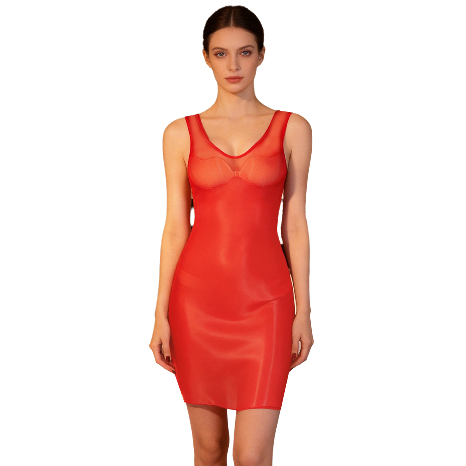 Womens Glossy Sheer Bodycon Dr - огляд і ціна Babydoll Chemise Night