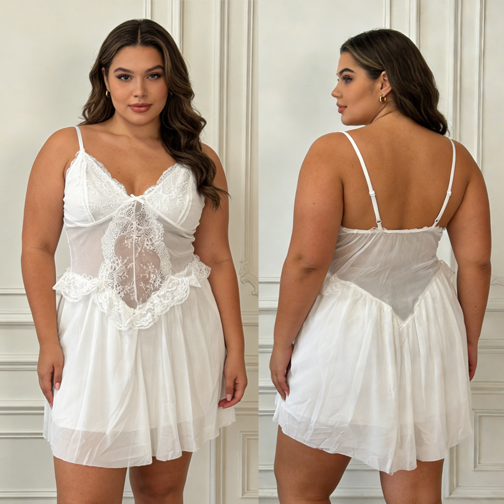Sexy White Lace Floral Nightwe - огляд і ціна Babydoll Chemise Night