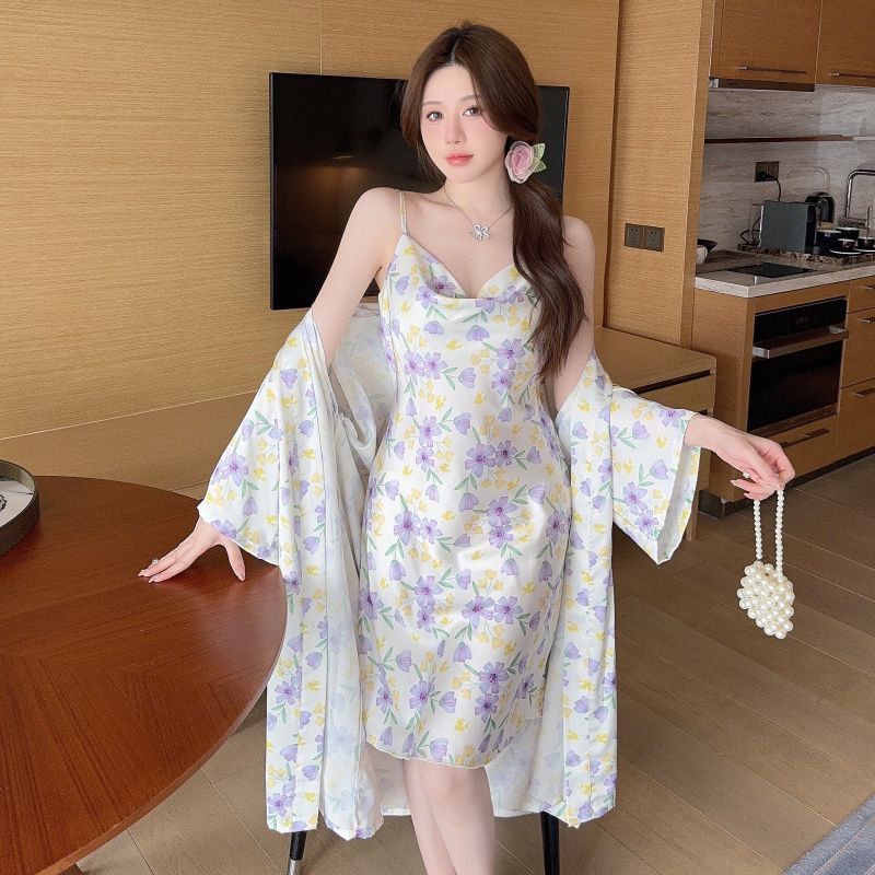 High Grade Printed Sweet Wind  - огляд і ціна Robe Silk Women