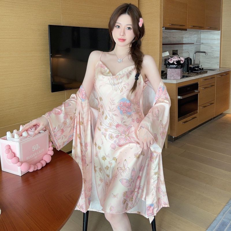 High Grade Printed Sweet Wind  - огляд і ціна Robe Silk Women