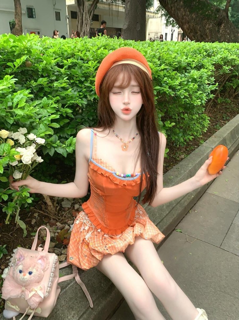Summer New Orange Dopamine Swe - огляд і ціна Cami Top Lace
