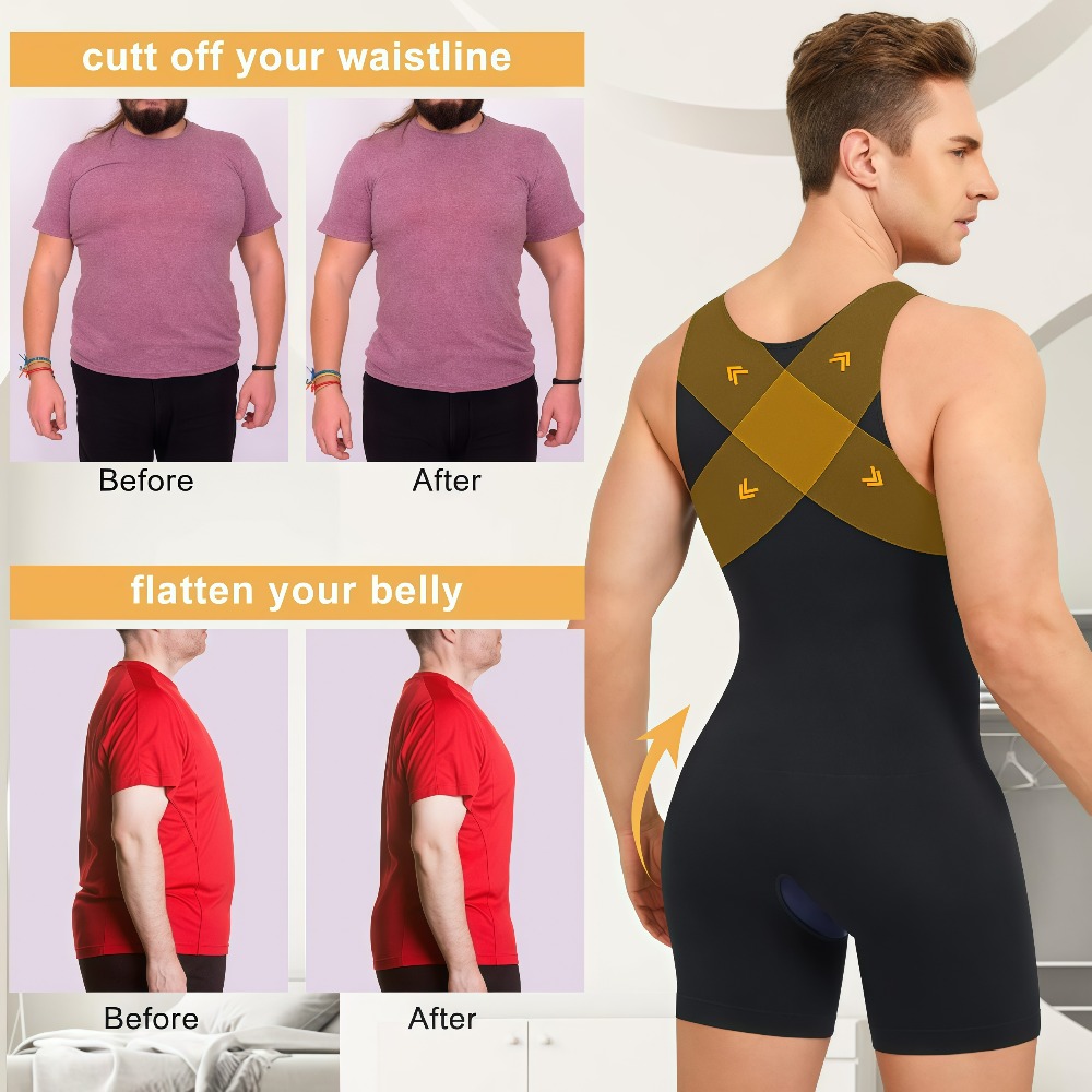 1Pcs Mens Seamless Compression - огляд і ціна Shapewear Bodysuit Firm