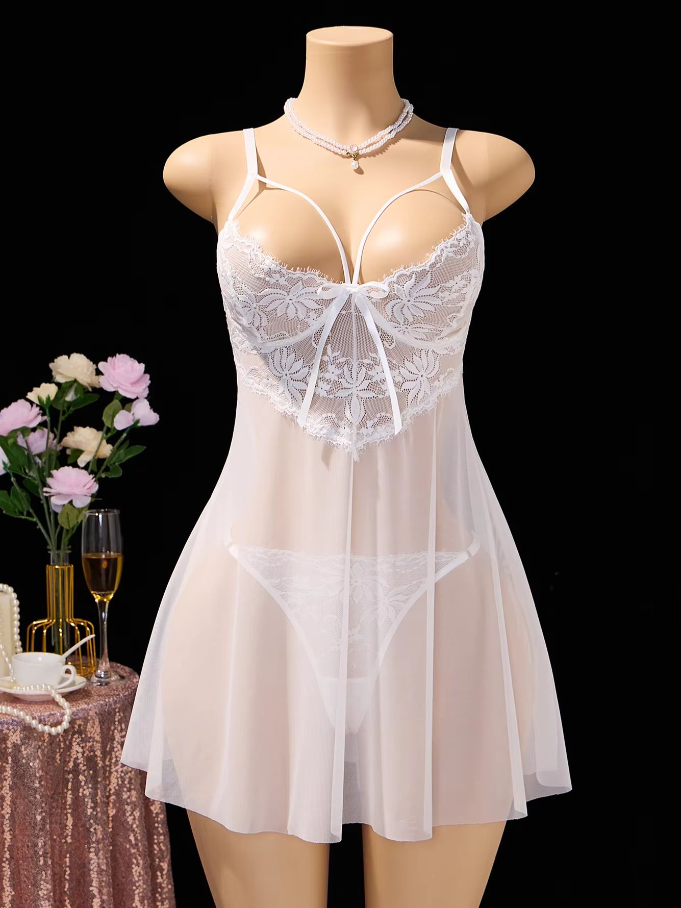 Women White Lace Babydoll Ling - огляд і ціна Babydoll Chemise Night