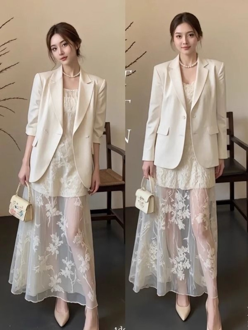 Women's Fashion Suit Skirt Set - огляд і ціна Cami Top Lace