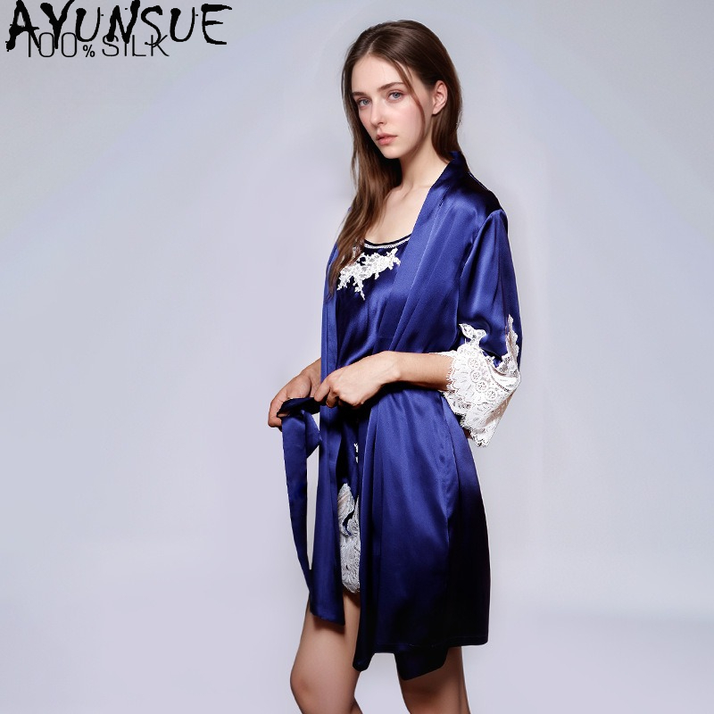 AYUNSUE 100% Genuine Silk Nigh - огляд і ціна Robe Silk Women