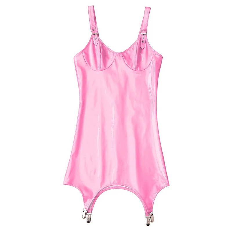 Womens Shiny Metallic PVC Leat - огляд і ціна Babydoll Chemise Night