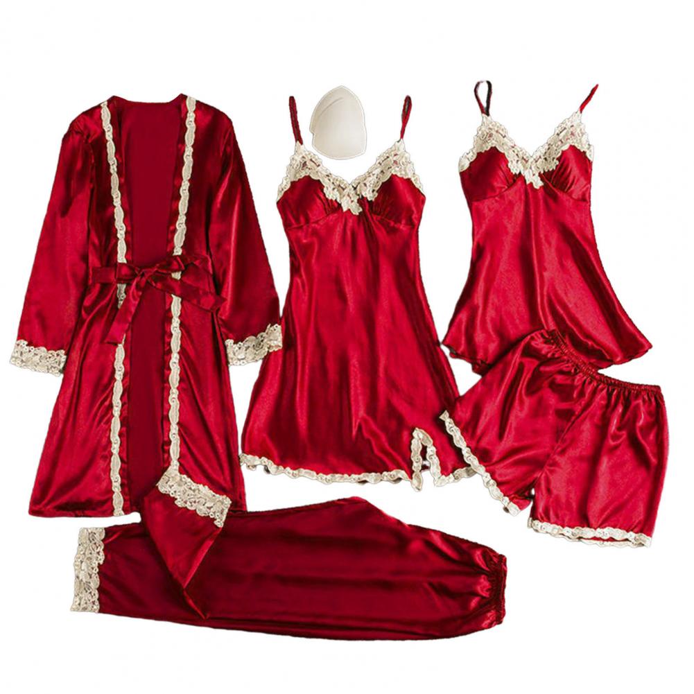 Silk-like Pajama Set Elegant S - огляд і ціна Robe Silk Women