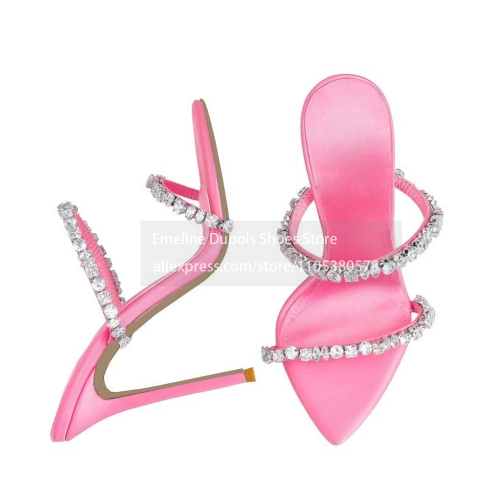 Pink Satin Rhinestone Double S - огляд і ціна Slip Dress Satin