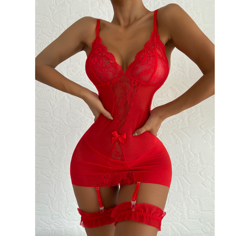 Transparent V-neck Strap Night - огляд і ціна Babydoll Chemise Night