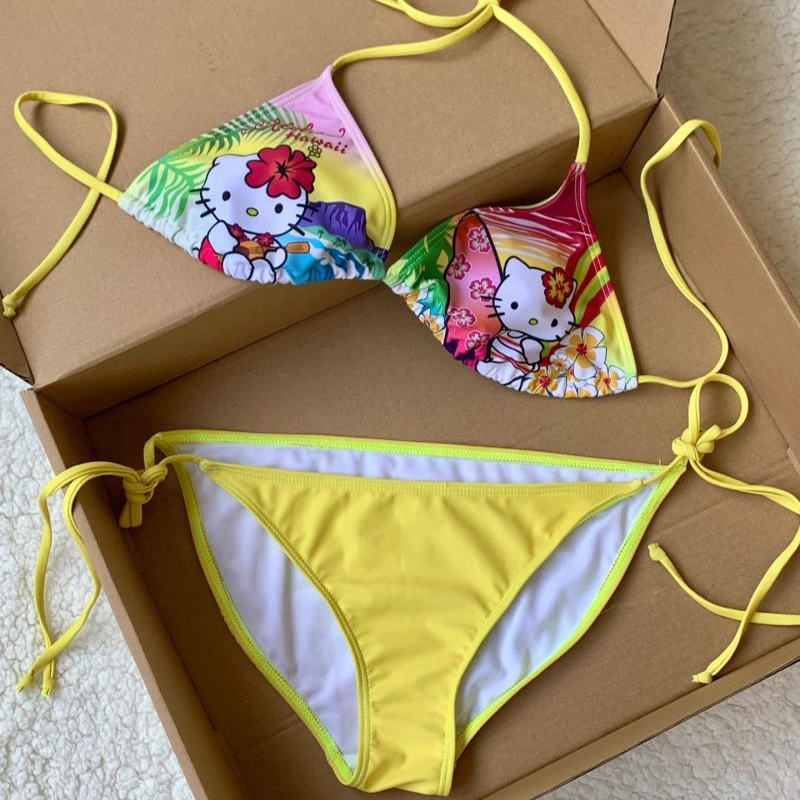 Y2K Girls Kawaii Hello Kittys  - огляд і ціна Thong Bikini Women